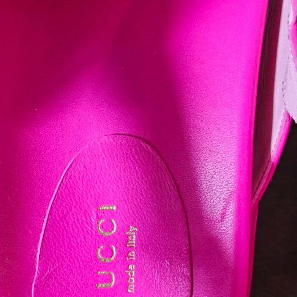 Gucci Women's Hot Pink Logo Slingback Sandals - Picture 8 of 15